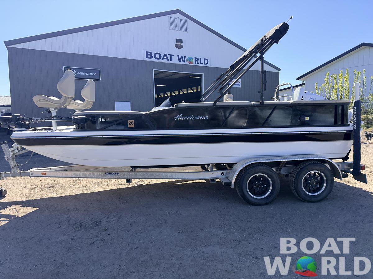 Used 2021 Hurricane Fun Deck 198 with 140HP Suzuki & Tandem Axle Trailer -$31,995