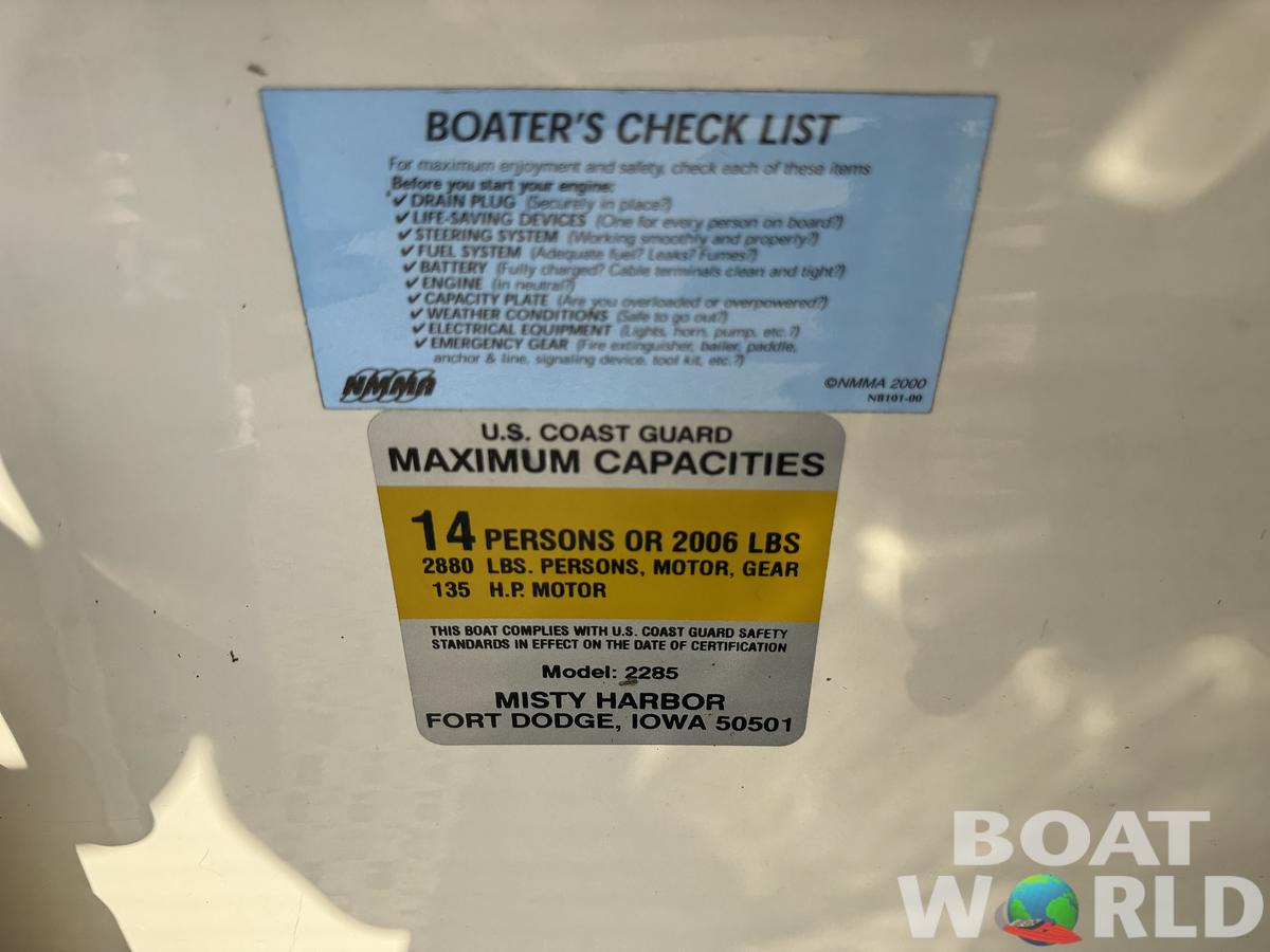 Used 2005 Misty Harbor Boats 2285 GM Pontoon