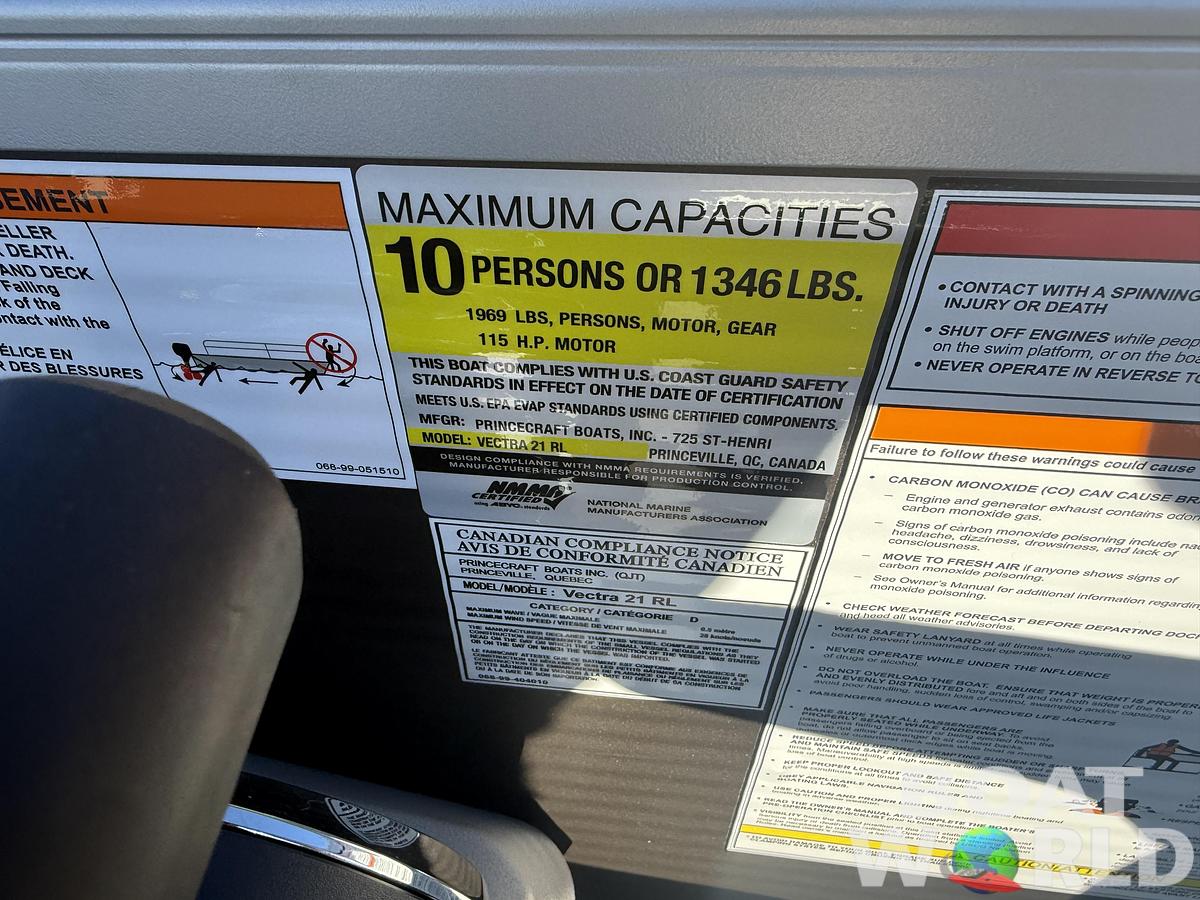 2026 Princecraft Vectra 21 RL Swingback SS Pontoon 