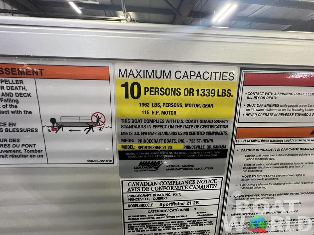 2025 Princecraft 21 Sportfisher 2-S Pontoon & Mercury 4-Stroke EFI