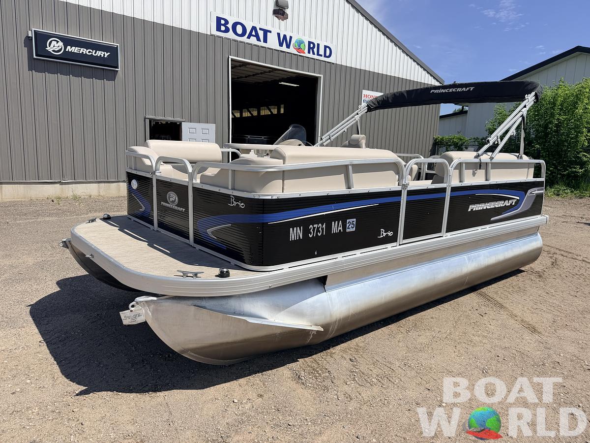 Used 2020 Princecraft Brio E 17 Pontoon & Torqueedo Electric Outboard - $19,995