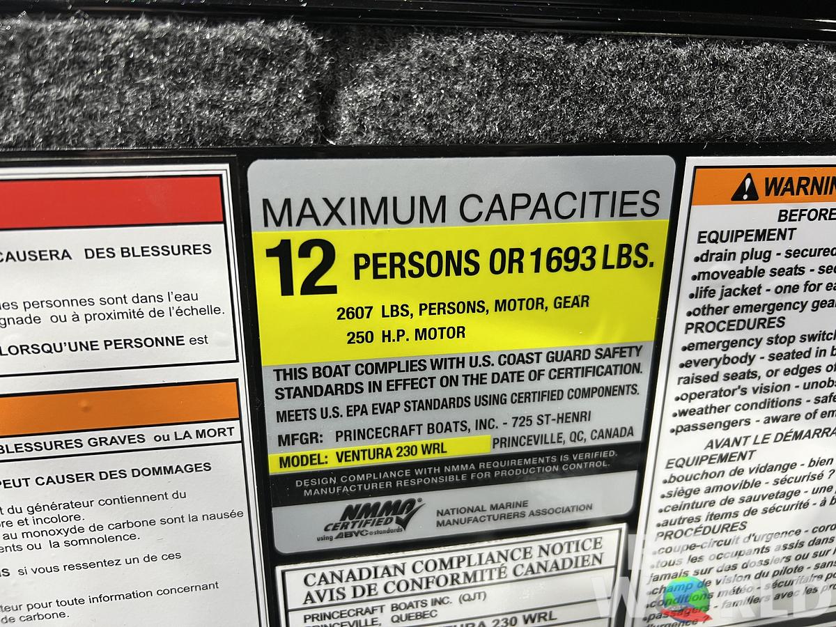 2026 Princecraft Ventura 230 WRL Swingback Deckboat