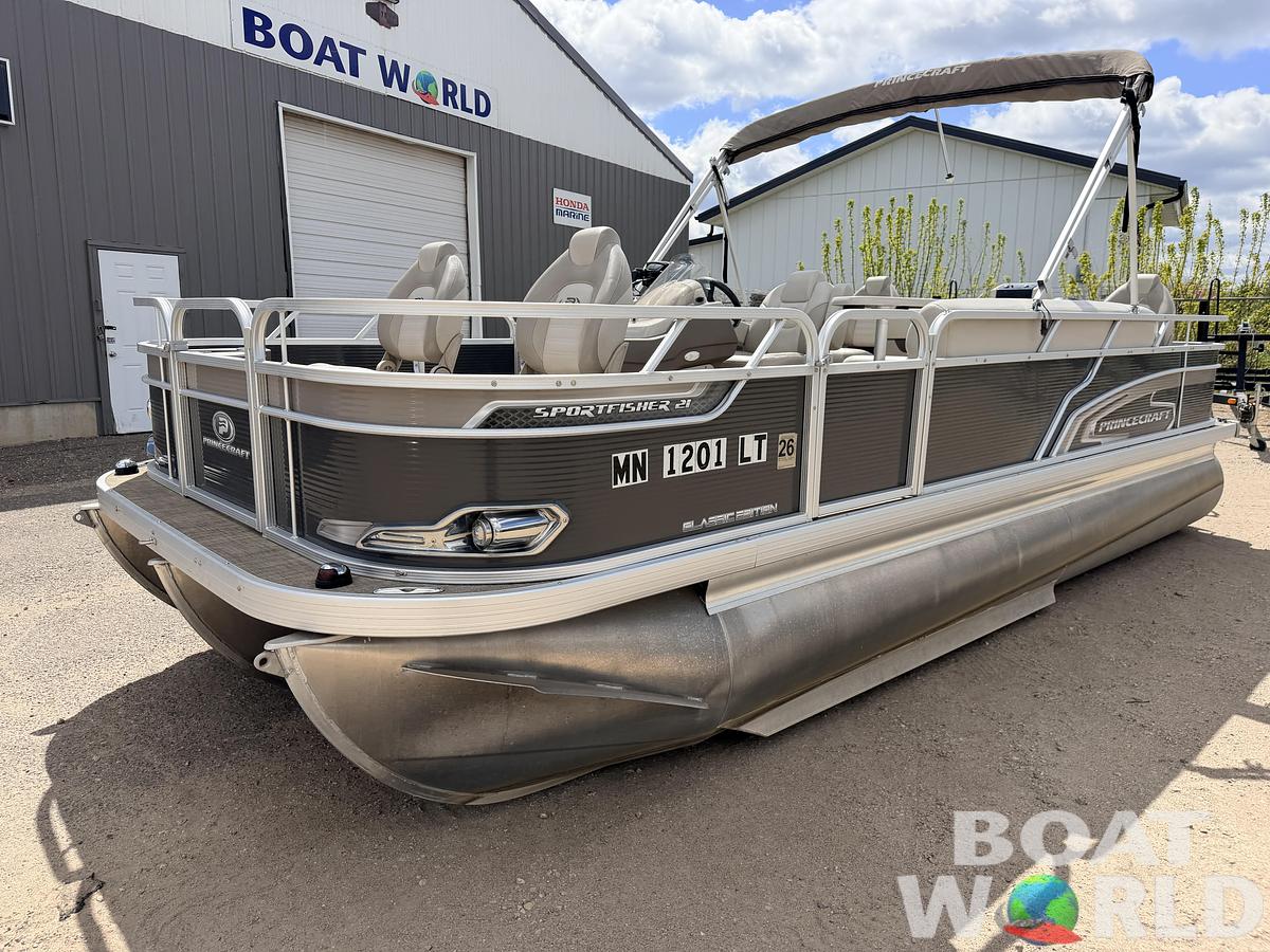 Used 2018 Princecraft Sportfisher 21 4-S Tritoon & 115HP Mercury ProXS -$32,995