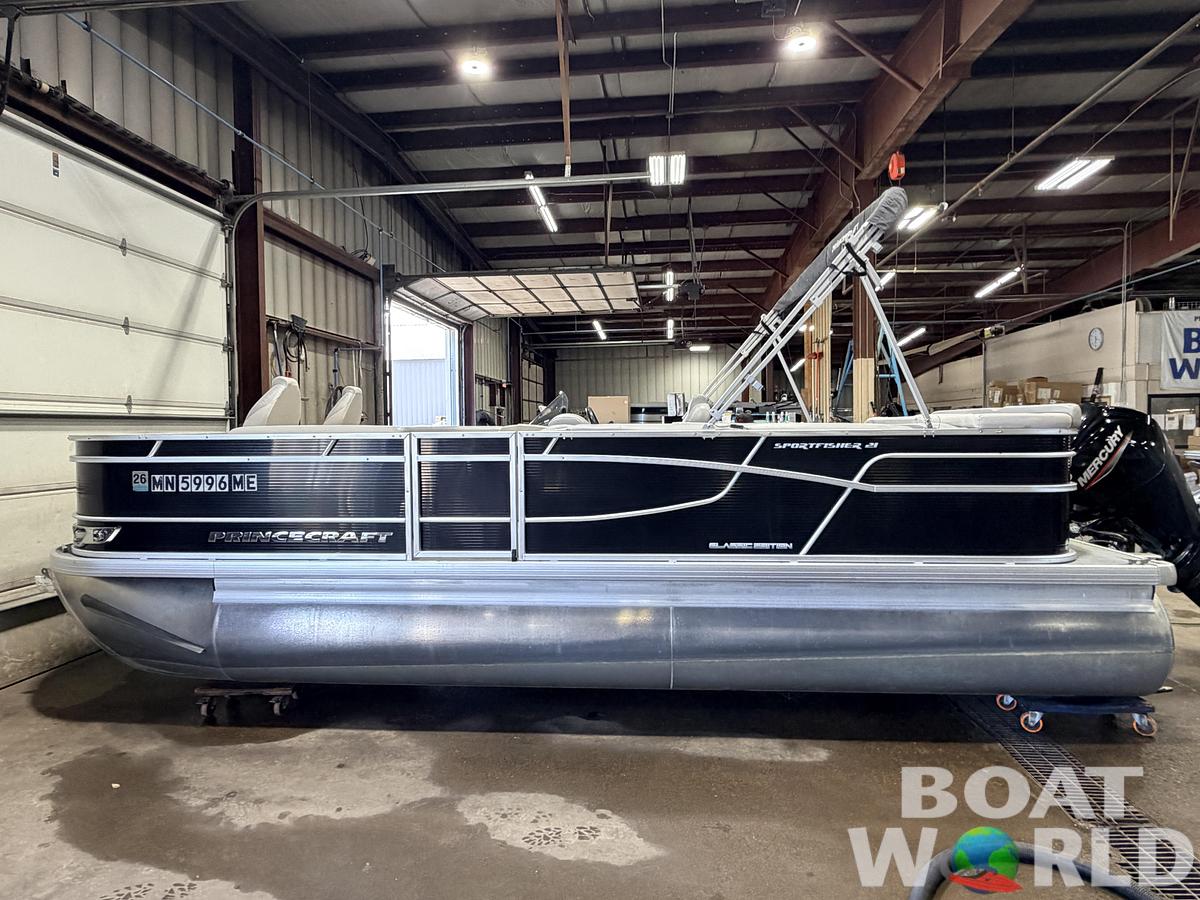 Used 2021 Princecraft 21 Sportfisher 2RS Pontoon & 90HP Mercury 4-Stroke -$27,995