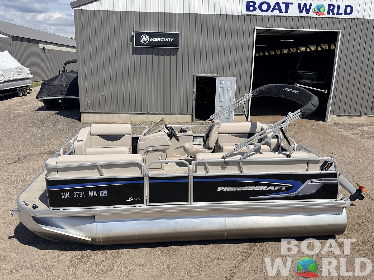 Used 2020 Princecraft Brio E 17 Pontoon & Torqueedo Electric Outboard - $19,995