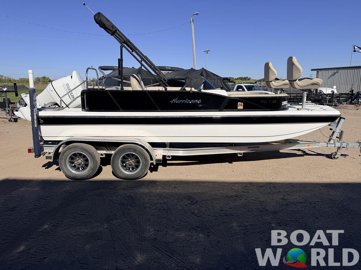 Used 2021 Hurricane Fun Deck 198 with 140HP Suzuki & Tandem Axle Trailer -$31,995