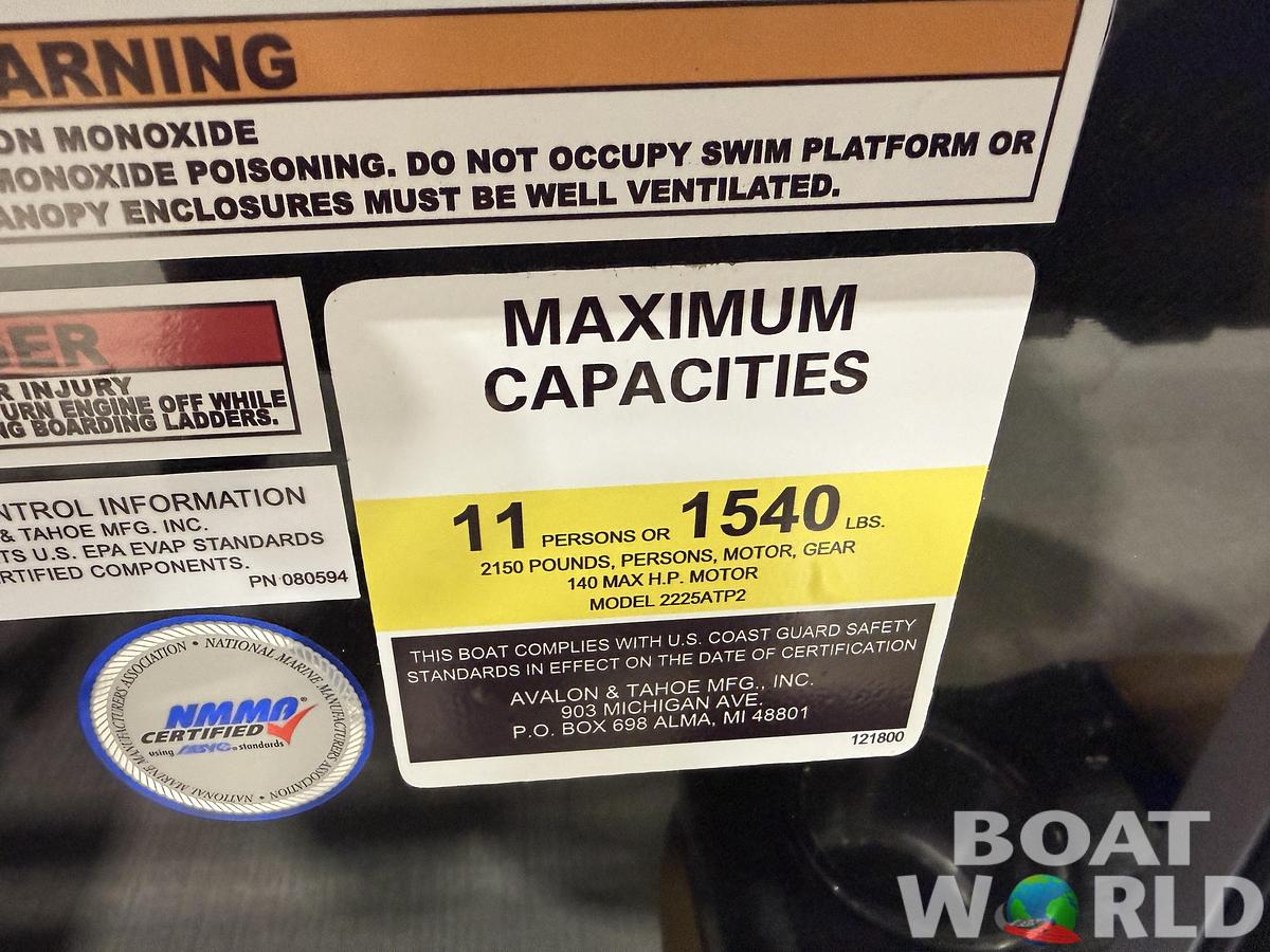 2026 Tahoe Pontoons Sport 2380 Cruise Rear Bench (CRB) 