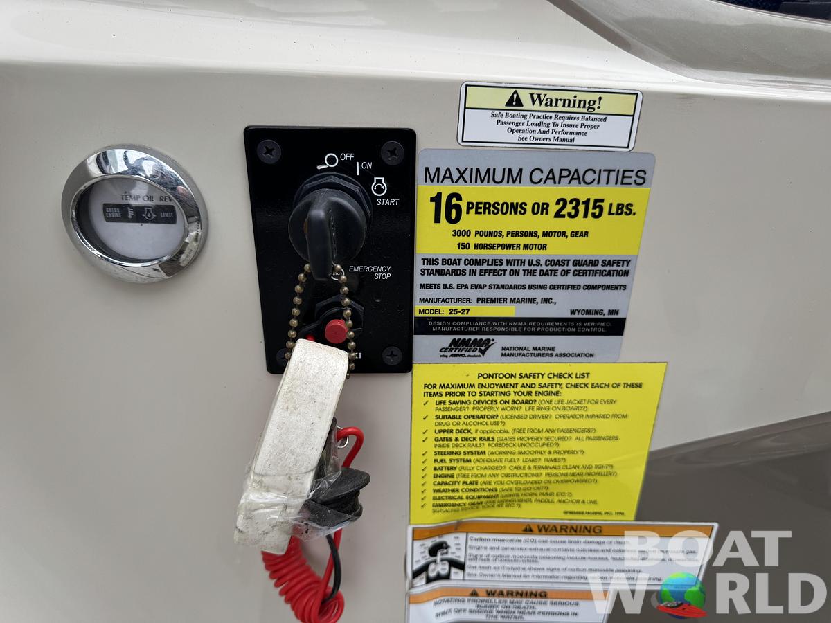 Used 2013 Premier 250 Intrigue Pontoon with 140HP Suzuki Fourstroke EFI