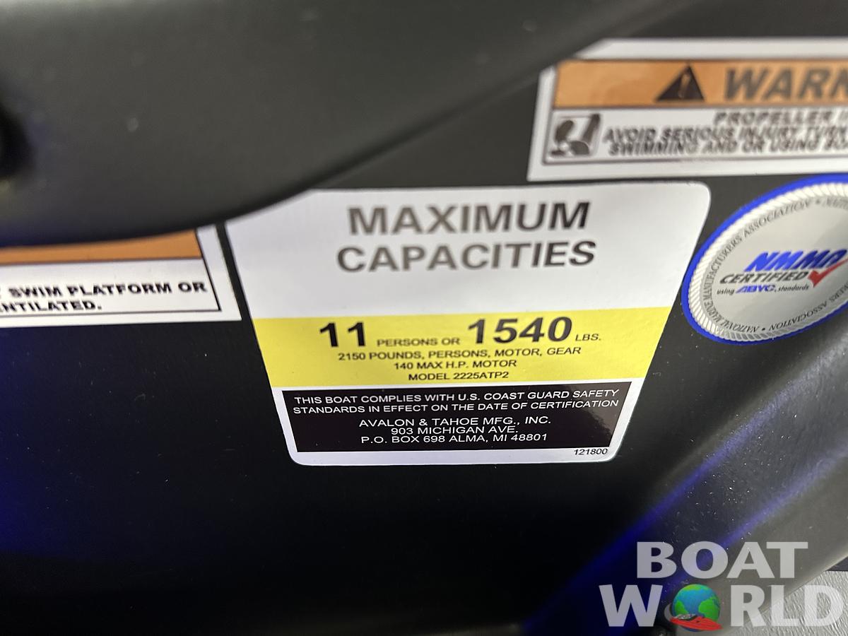 2025 Tahoe Pontoons Cascade 2385 Cruise Rear Bench (CRB) & Honda 4-Stroke EFI