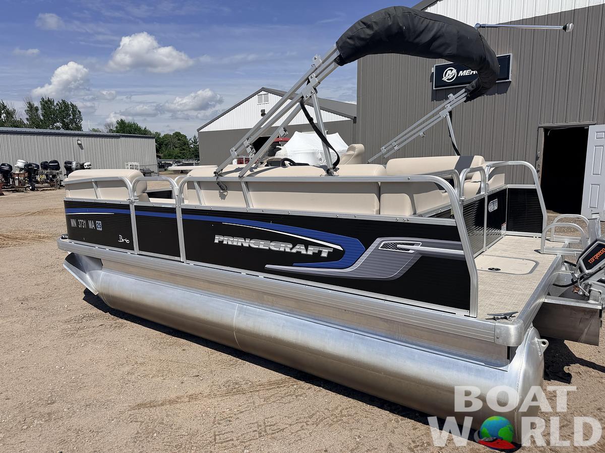 Used 2020 Princecraft Brio E 17 Pontoon & Torqueedo Electric Outboard - $19,995