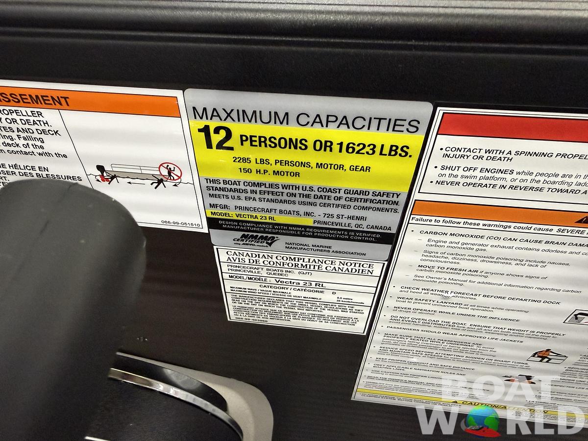 2026 Princecraft Vectra 23 RL Dinette Swingback Pontoon