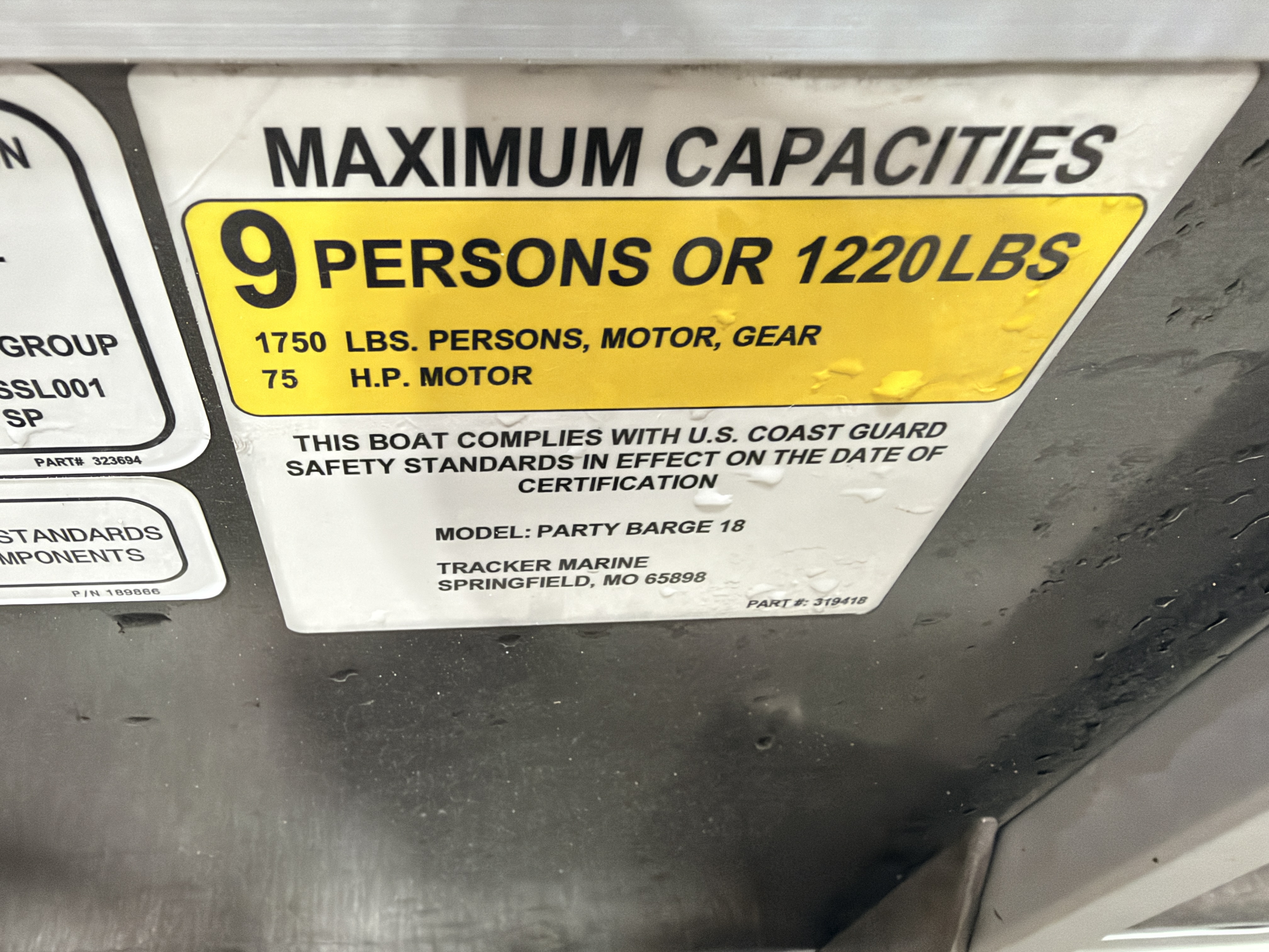 Used 2019 Sun Tracker Party Barge 18 DLX & 75HP Mercury 4Stroke -$21,995