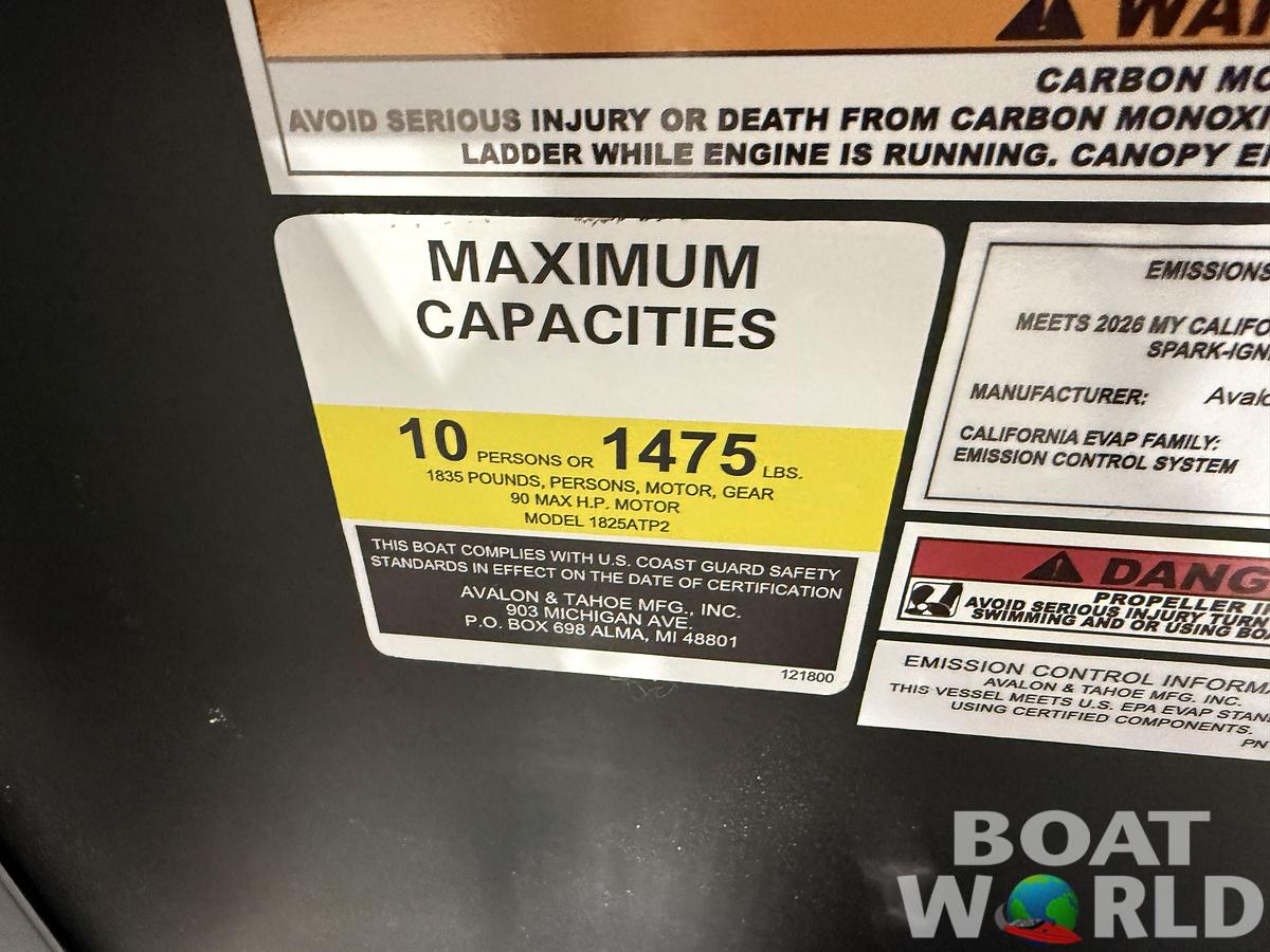 2026 Tahoe Pontoons Sport 1980 Cruise Rear Bench (CRB)