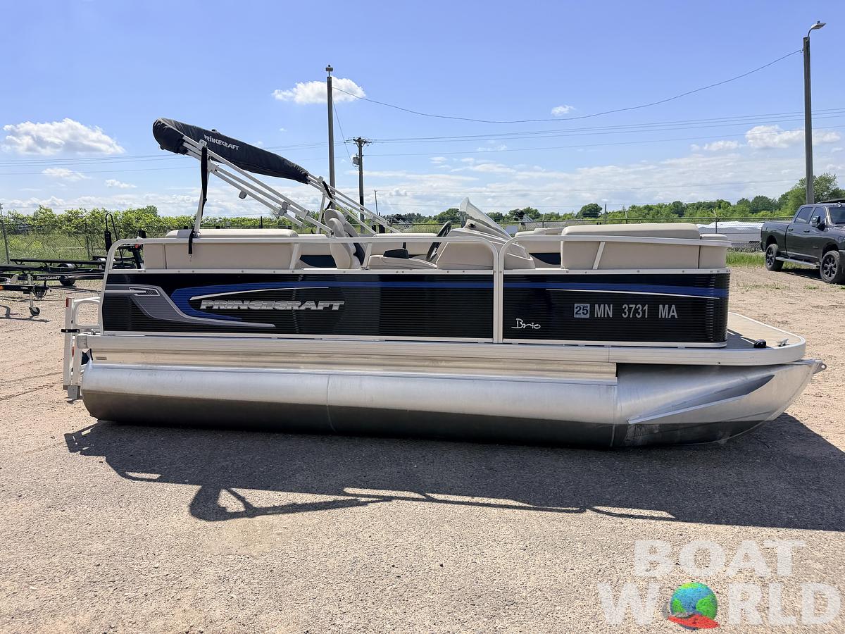 Used 2020 Princecraft Brio E 17 Pontoon & Torqueedo Electric Outboard - $19,995