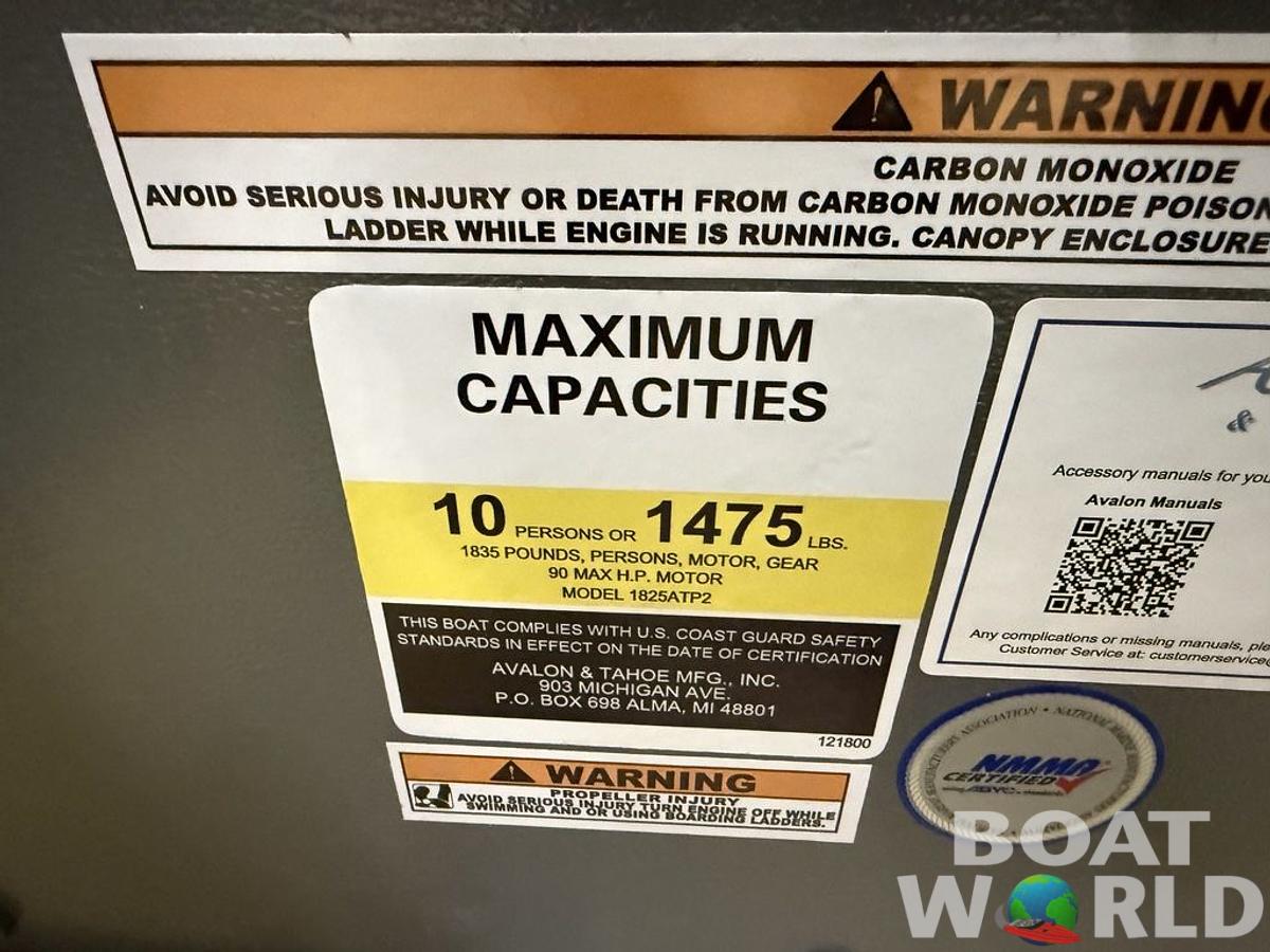 2025 Tahoe Pontoons Aura 1985 Quad Lounge & 50HP 4-Stroke EFI