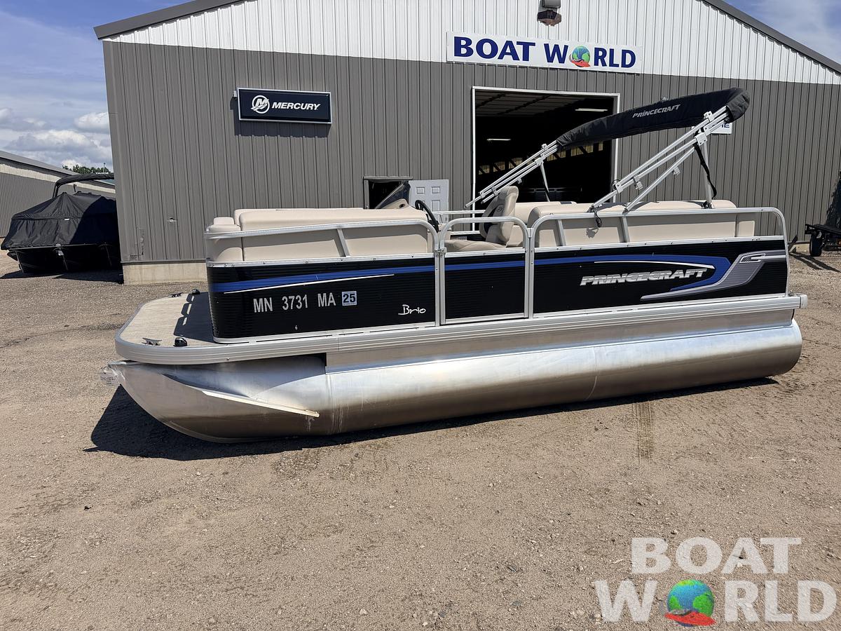 Used 2020 Princecraft Brio E 17 Pontoon & Torqueedo Electric Outboard - $19,995