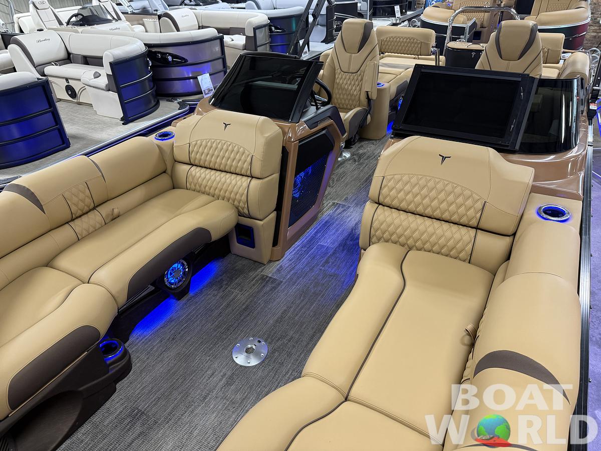 2025 Tahoe Pontoons Cascade 2385 Quad Lounge Shift Windshield Tritoon & 225HP 4-Stroke EFI