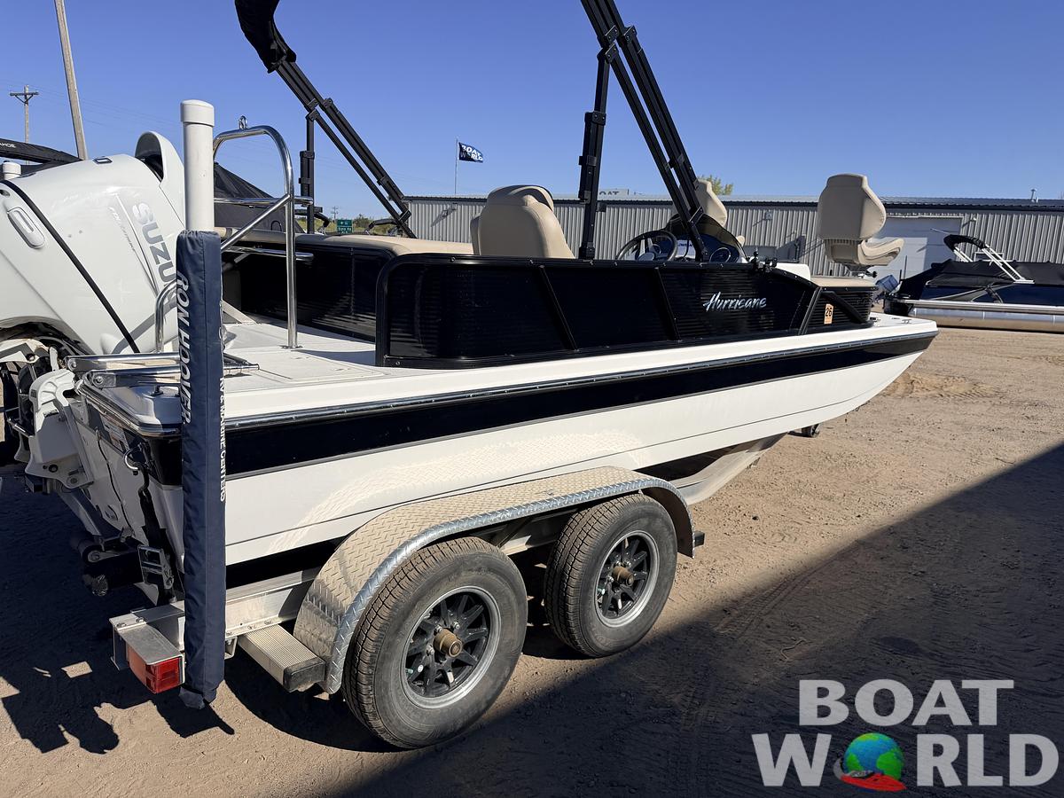 Used 2021 Hurricane Fun Deck 198 with 140HP Suzuki & Tandem Axle Trailer -$31,995