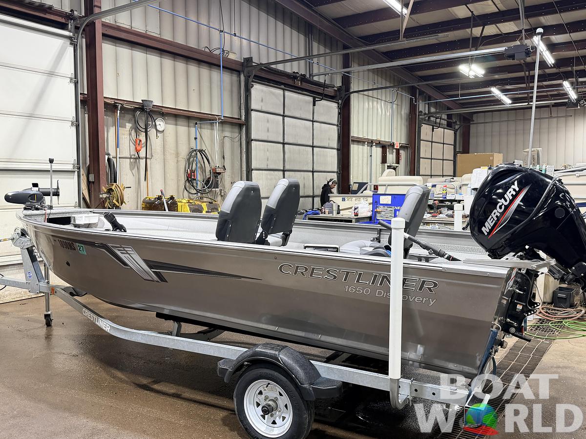 Used 2021 Crestliner 1650 Discovery Aluminum Fishing Boat - $13,995