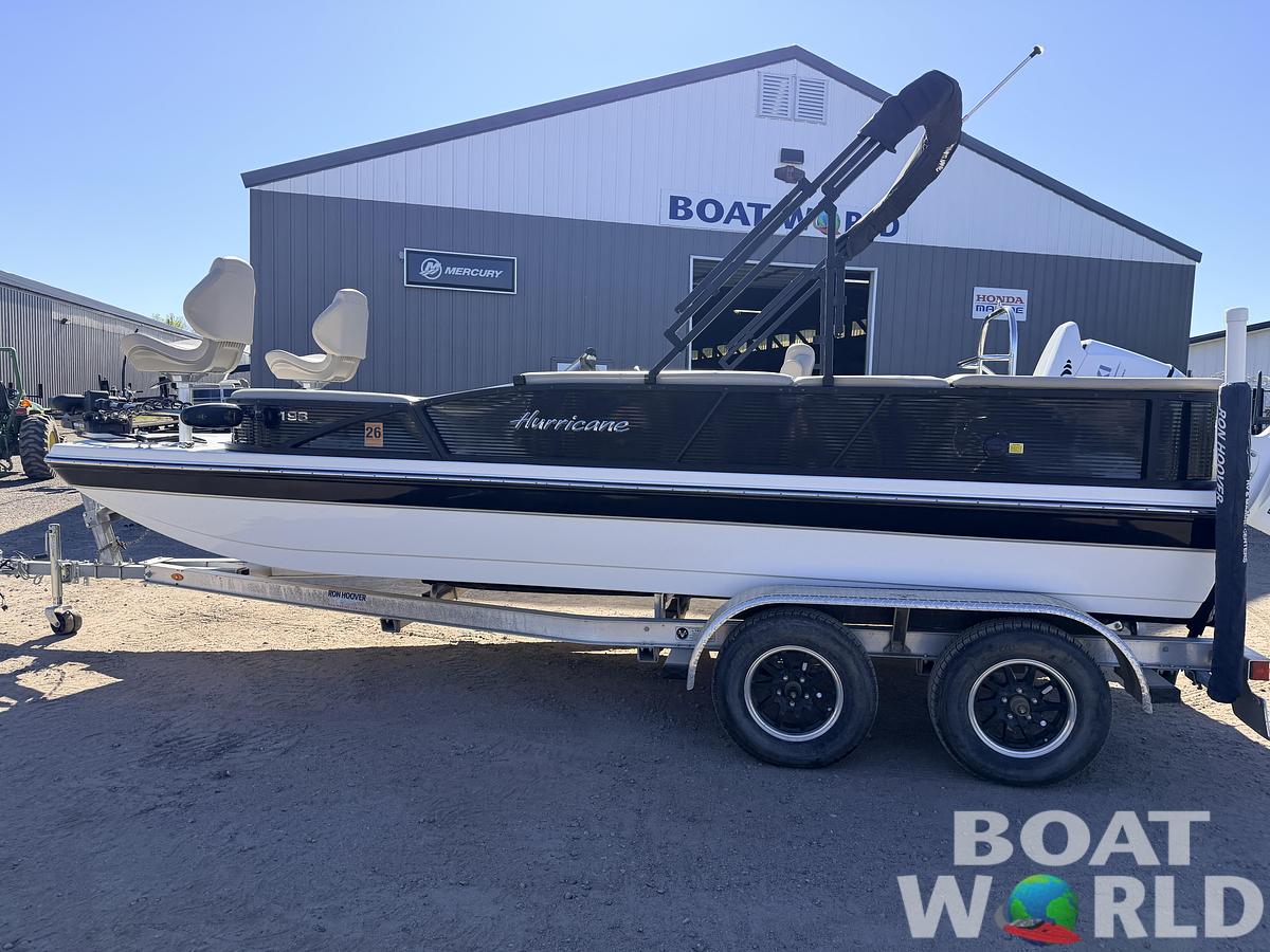 Used 2021 Hurricane Fun Deck 198 with 140HP Suzuki & Tandem Axle Trailer -$31,995