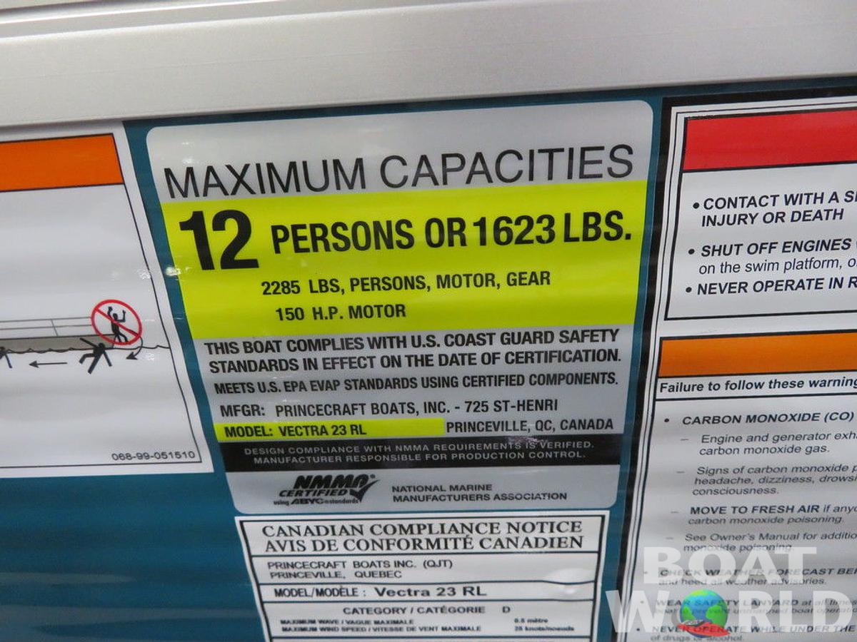 2025 Princecraft Vectra 23 RL SS Swingback Pontoon & Mercury 4-Stroke EFI