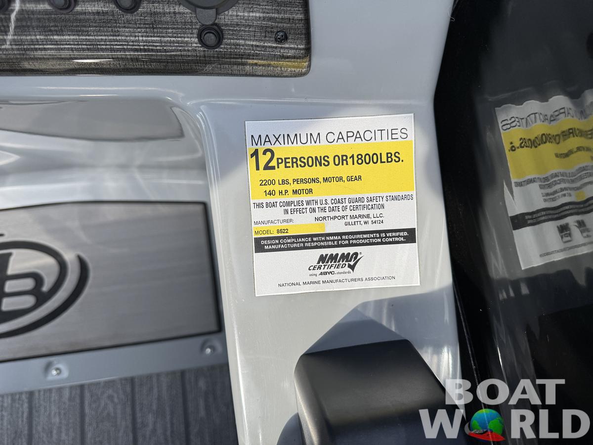 Used 2023 Montego Bay 8522 Quad Lounge Pontoon with 115HP Honda Fourstroke EFI