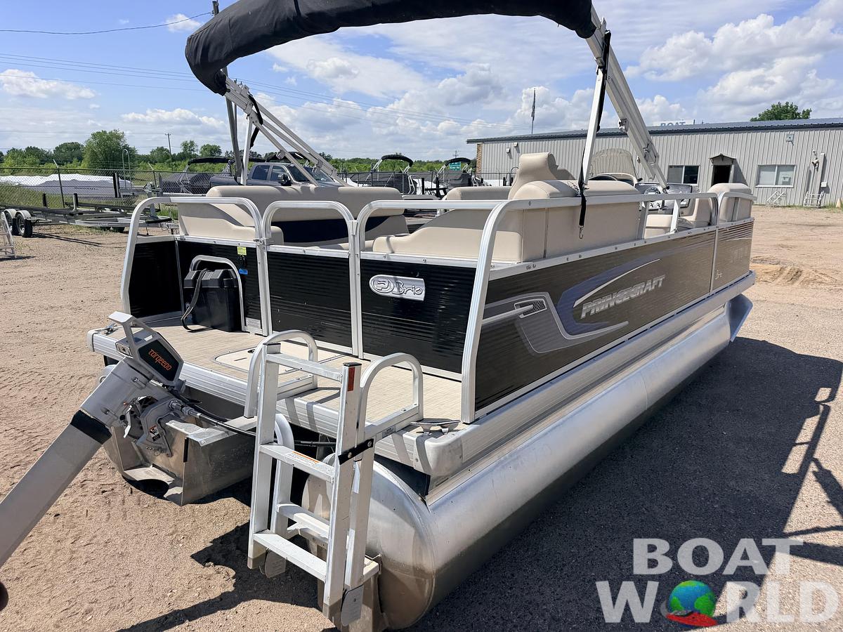 Used 2020 Princecraft Brio E 17 Pontoon & Torqueedo Electric Outboard - $19,995