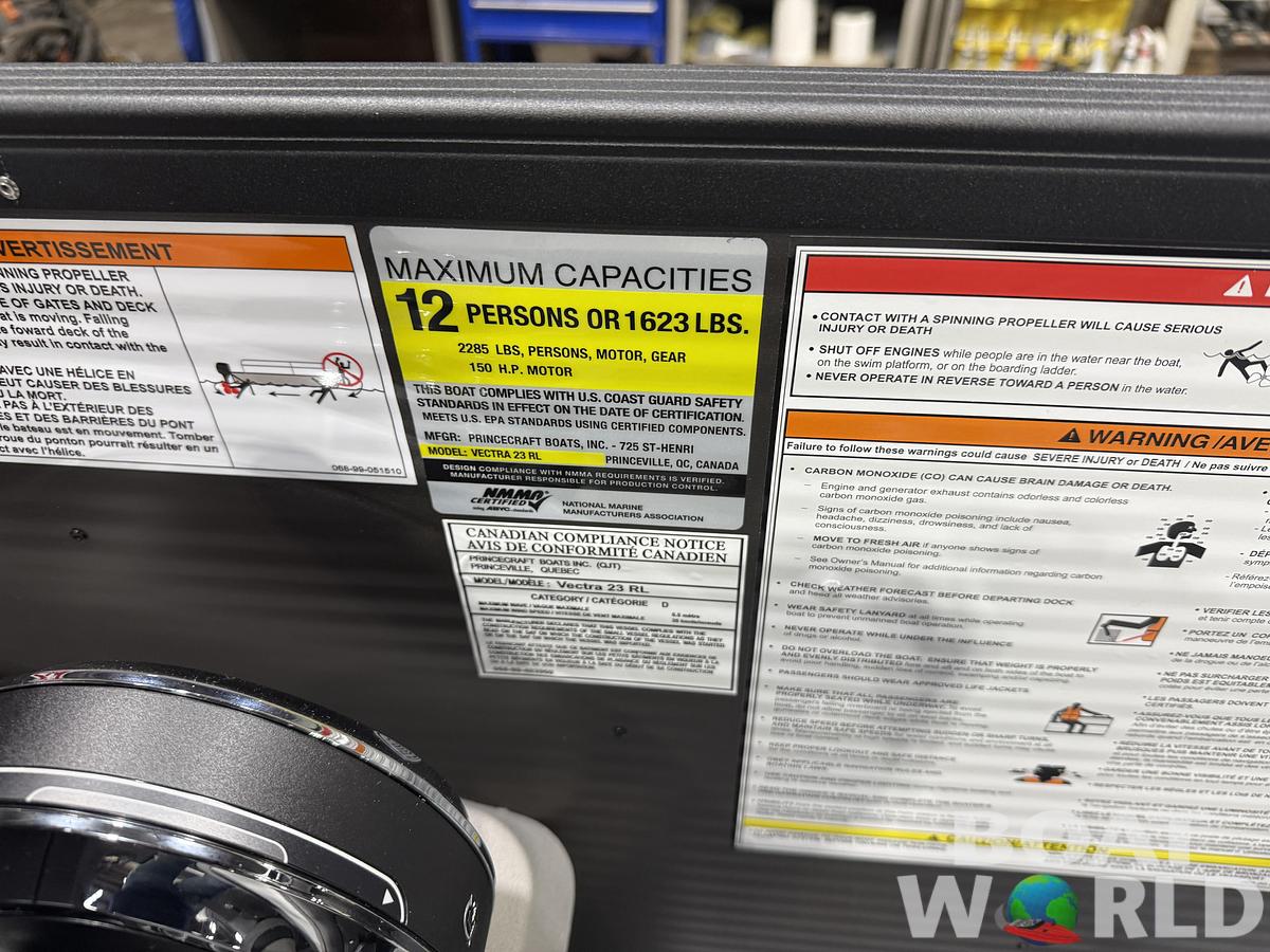 2026 Princecraft Vectra 23 RL SS Swingback Pontoon 