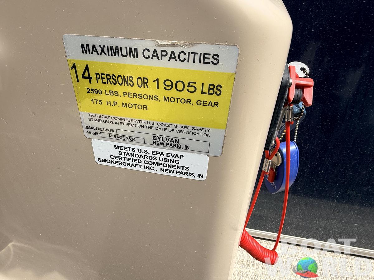 Used 2016 Sylvan Mirage 8524 LE & 150HP Mercury 4Stroke - $29,995