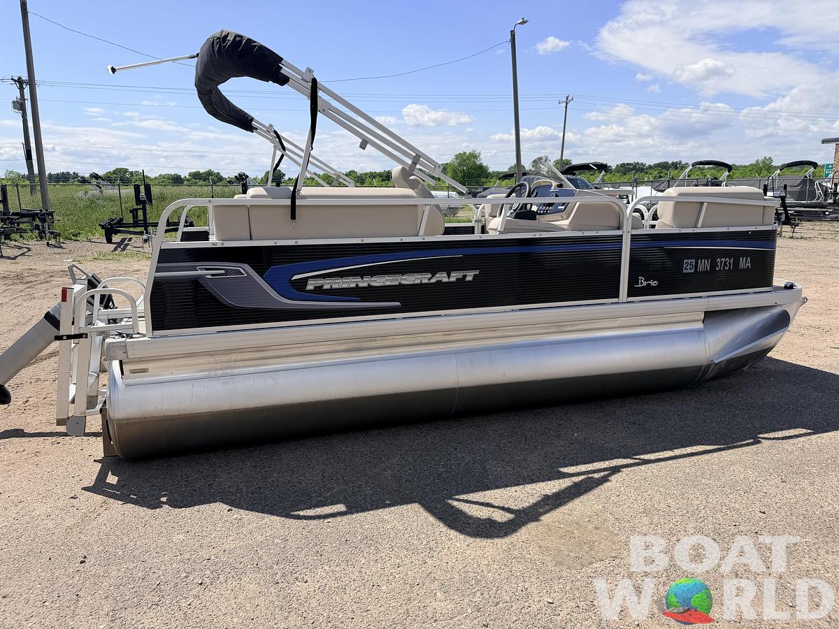 Used 2020 Princecraft Brio E 17 Pontoon & Torqueedo Electric Outboard - $19,995