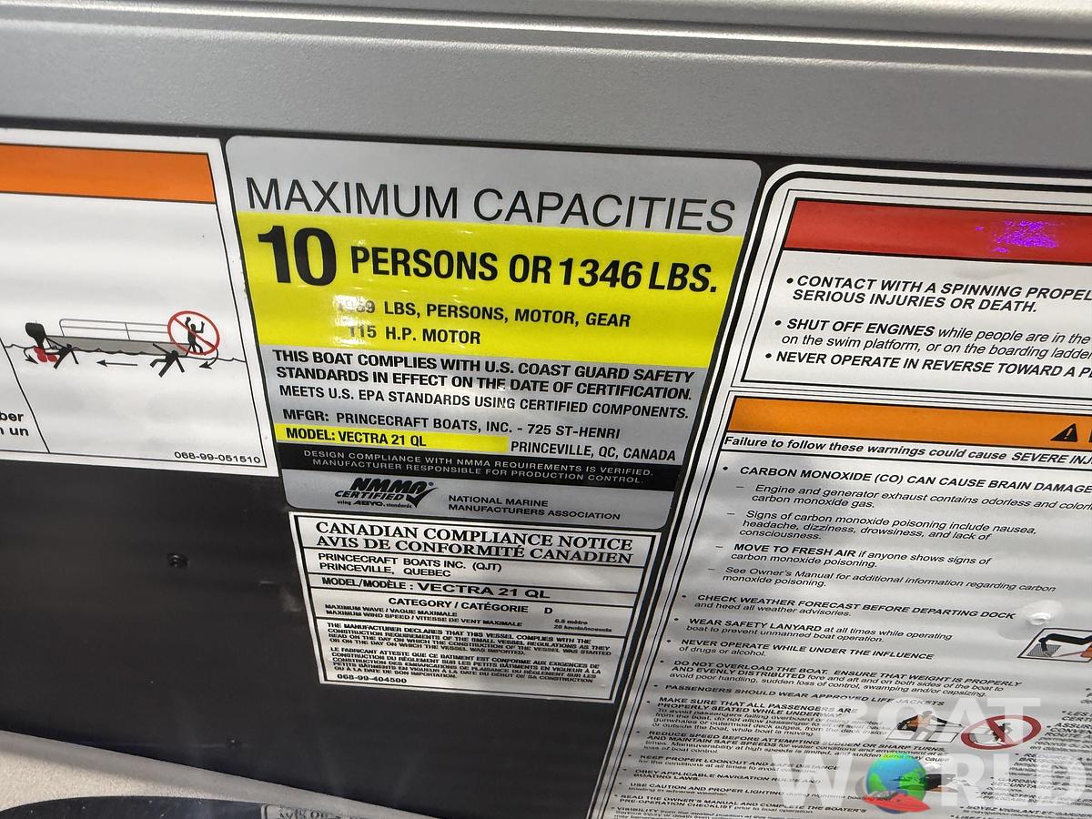 2026 Princecraft Vectra 21 Quad Lounge Pontoon $30995