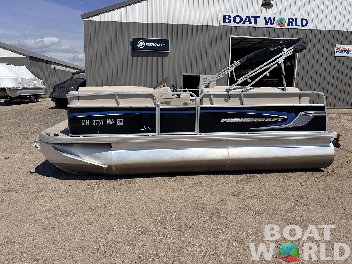 Used 2020 Princecraft Brio E 17 Pontoon & Torqueedo Electric Outboard - $19,995