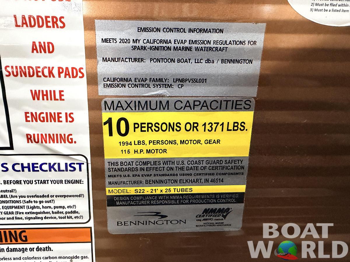 Used 2020 Bennington 22S Quad Lounge Pontoon