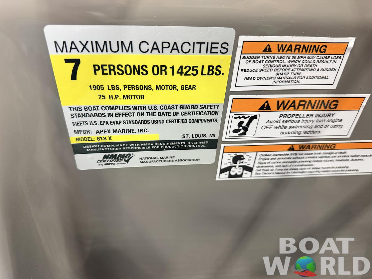 Used 2023 Apex Marine Qwest L818 Fish &60HP Honda 4Stroke -$27.995