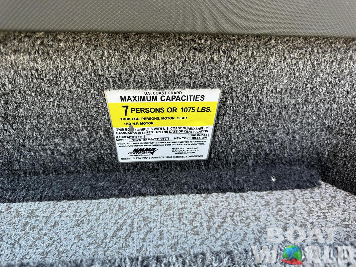 Used 2021 Lund 1875 Impact XS with 150HP Mercury Pro XS Fourstroke EFI