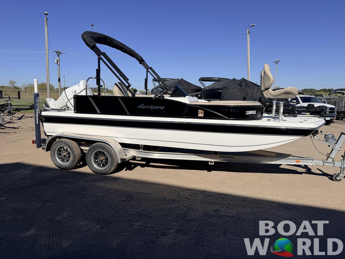 Used 2021 Hurricane Fun Deck 198 with 140HP Suzuki & Tandem Axle Trailer -$31,995