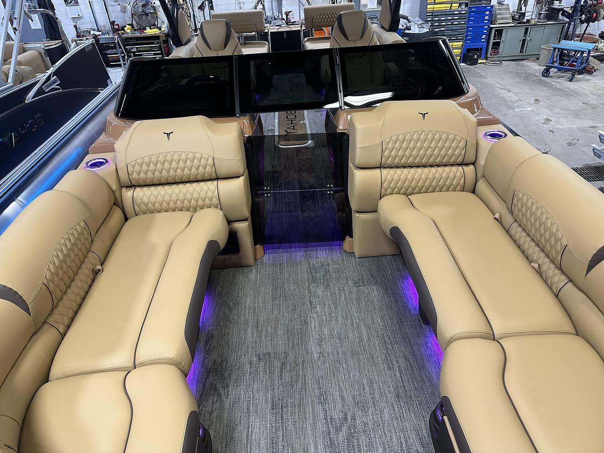 2025 Tahoe Pontoons Grand Tahoe 2585 Quad Lounge Windshield Tritoon & Mercury 400HP V10
