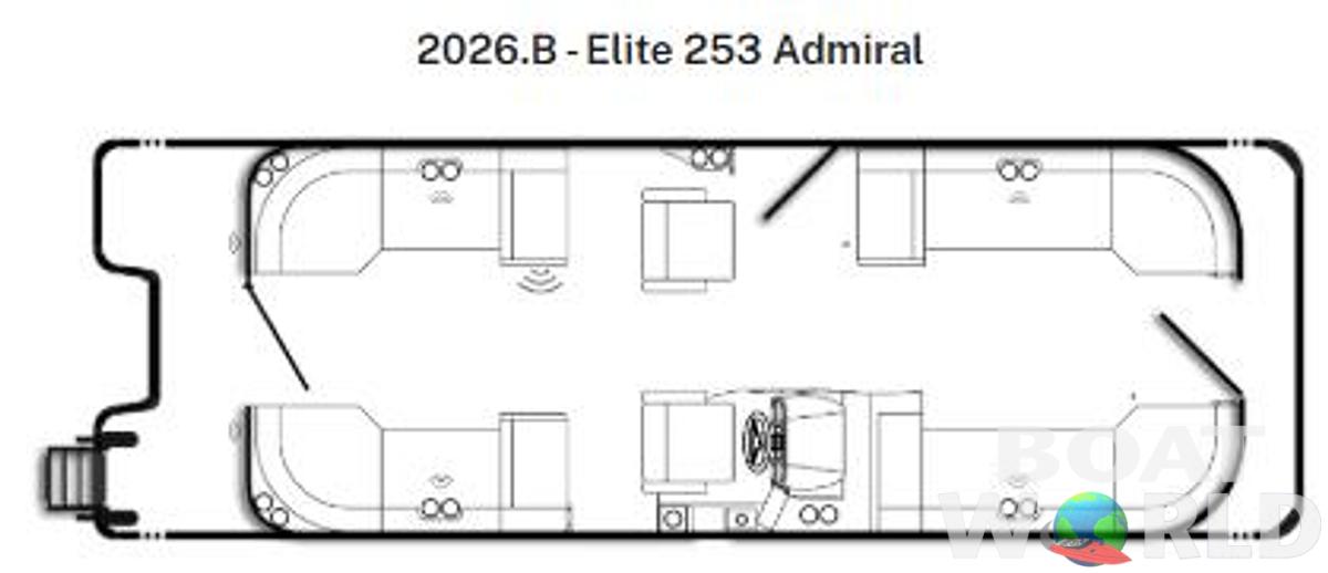 2026 Bentley Pontoons Elite 253 300HP Admiral Quad Lounge Tritoon