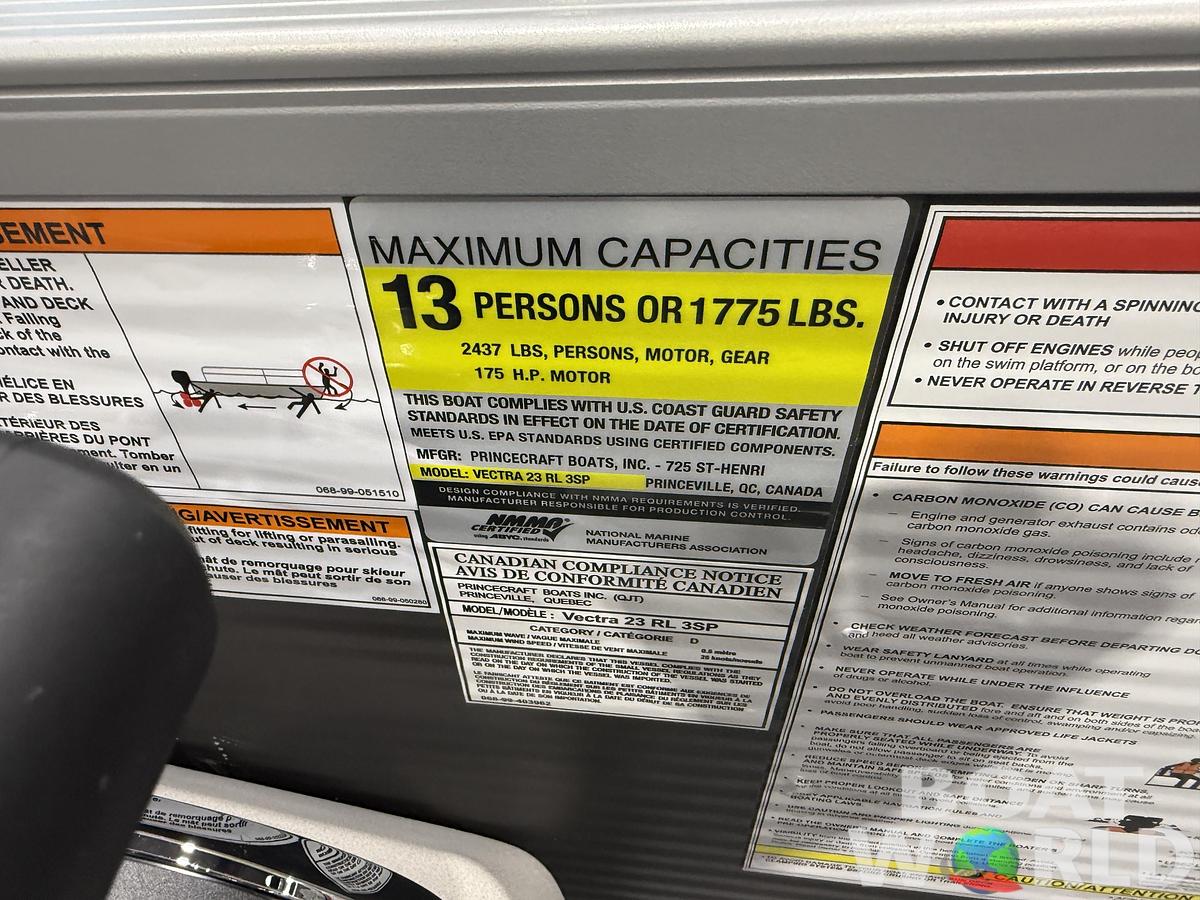 2026 Princecraft Vectra 23 RL SS Swingback Tritoon