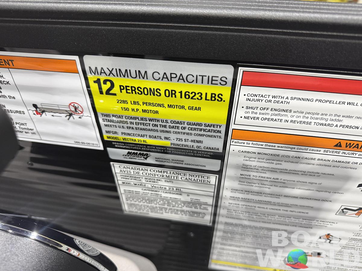 2026 Princecraft Vectra 23 RL Dinette Swingback Pontoon 