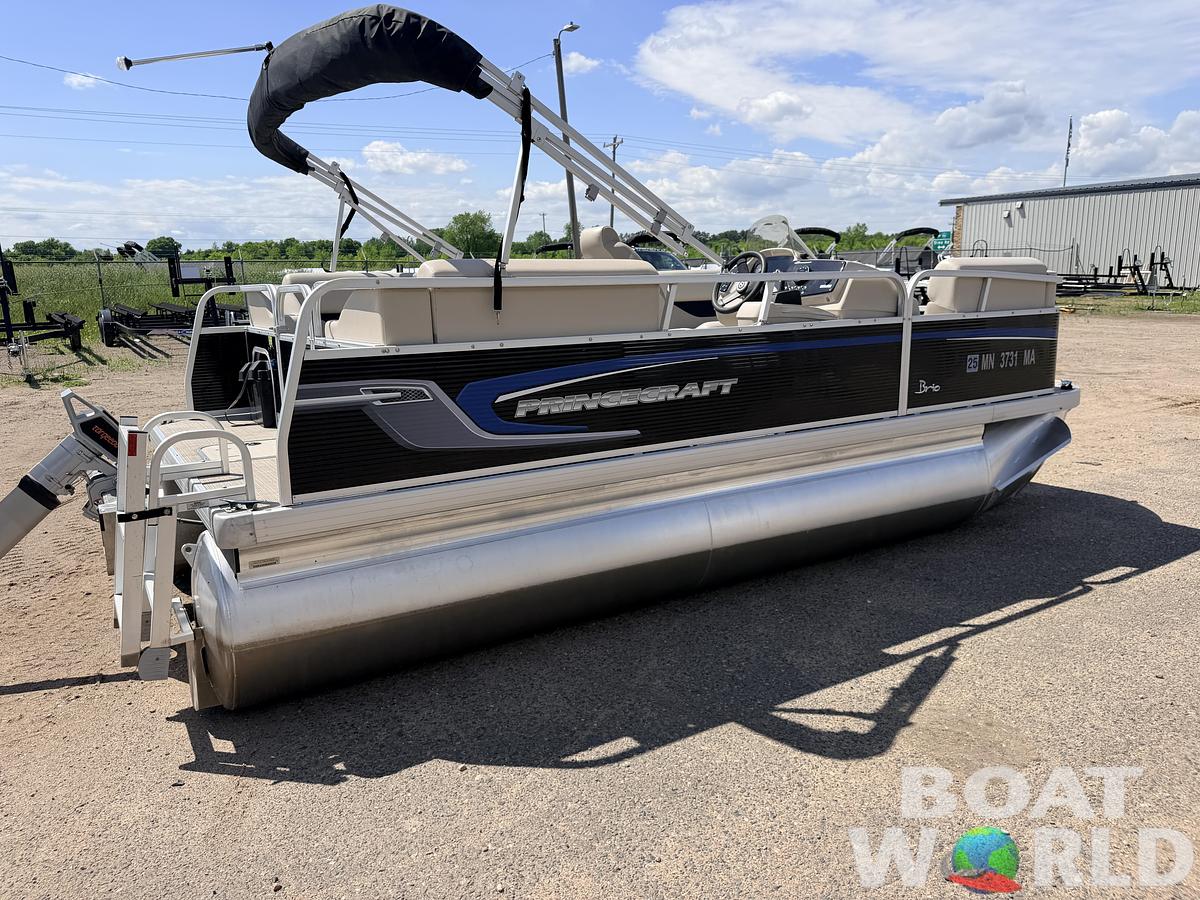 Used 2020 Princecraft Brio E 17 Pontoon & Torqueedo Electric Outboard - $19,995