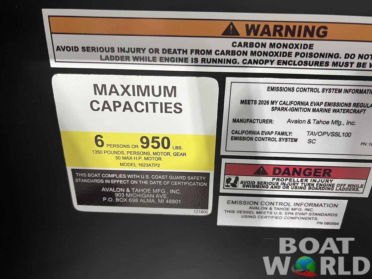 2026 Tahoe Pontoons Sport 1780 Cruise Rear Bench (CRB) 