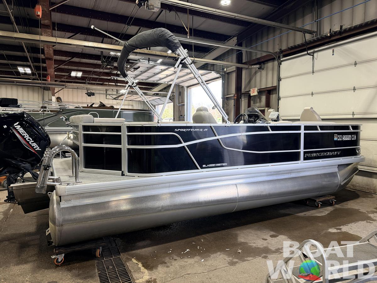 Used 2021 Princecraft 21 Sportfisher 2RS Pontoon & 90HP Mercury 4-Stroke -$27,995