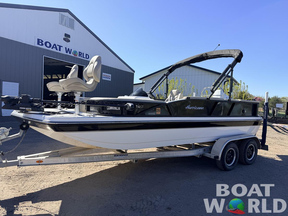Used 2021 Hurricane Fun Deck 198 with 140HP Suzuki & Tandem Axle Trailer -$31,995