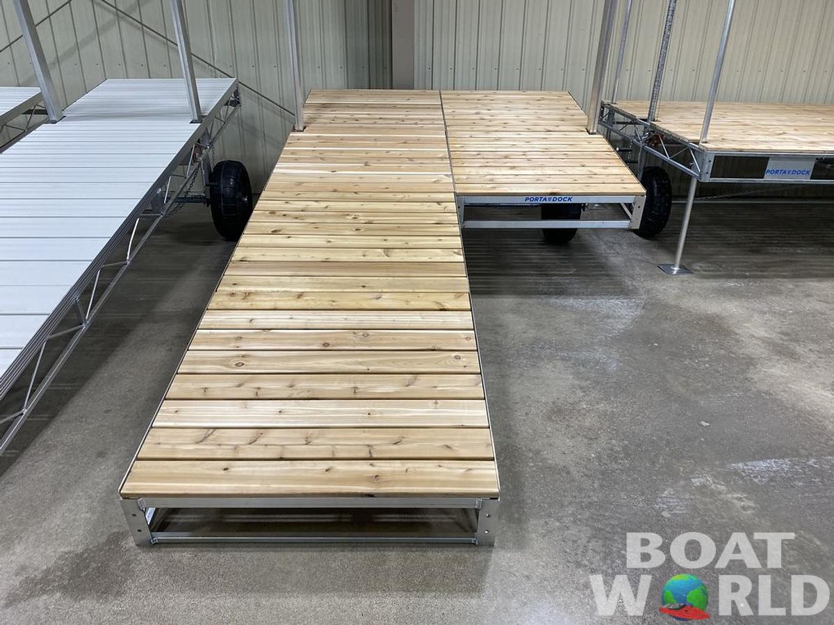 Aluminum Dock "Roll In" L8 Platform Dock with Cedar Decking
