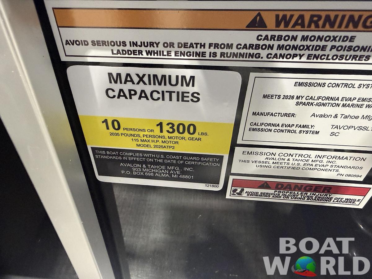 2026 Tahoe Pontoons Sport 2185 Rear Fish 