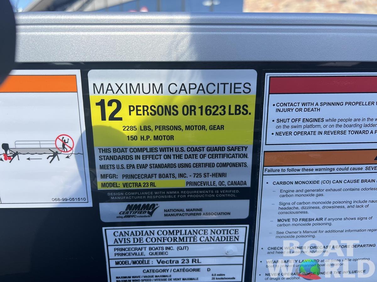 2026 Princecraft Vectra 23 RL Swingback Lounge Pontoon