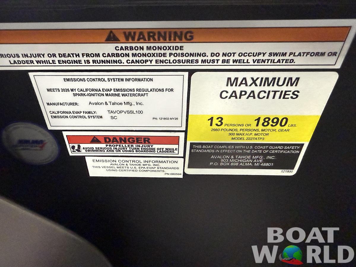 2026 Tahoe LTZ 300HP Quad Lounge 2385 Tritoon $69995