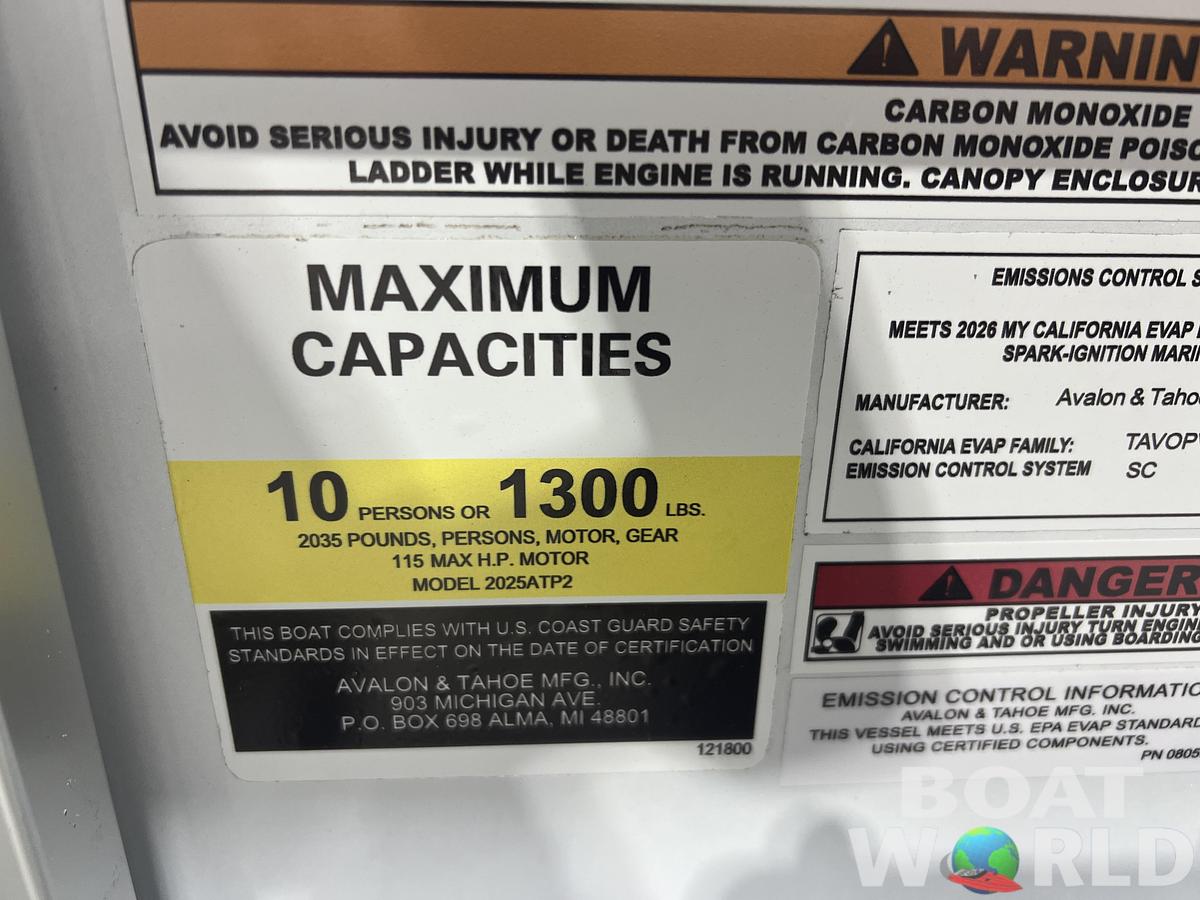 2026 Tahoe Pontoons Sport 2185 Rear Fish 