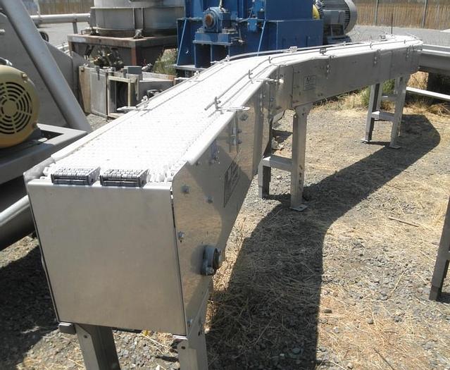 Used Conveyor, Belt, 10" x 15', S/st, Turns #S741214